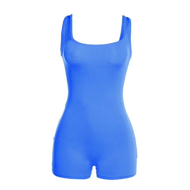 Macacão fino amarelo sem costas feminino, macacão bodycon feminino, roupa esportiva elástica, regatas, shorts finos, doce